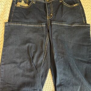 Lane Bryant Dark Blue Women's Straight Jeans with Contrast Stitching